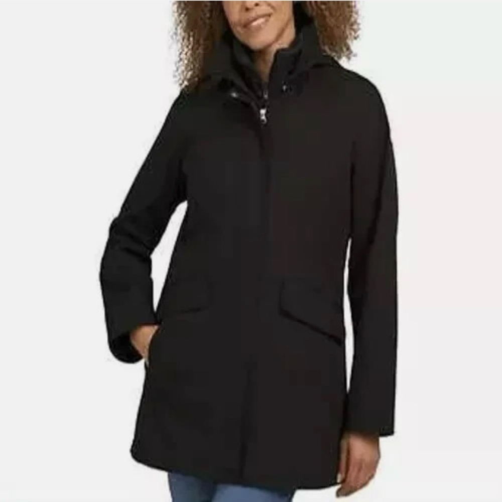 Lands' End Black Trench Coat